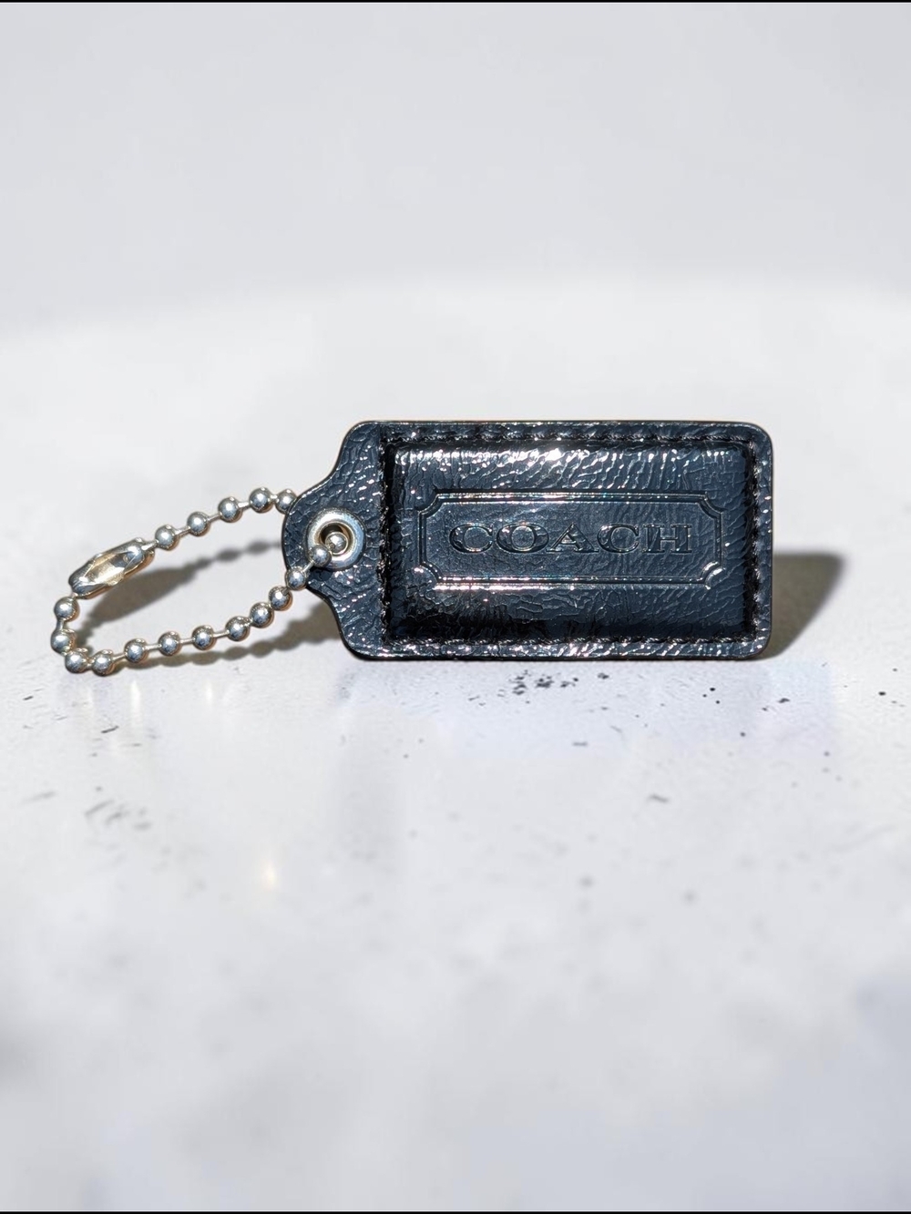 Coach 2.25" Blue Patent Leather Hangtag - Picture 3 of 5